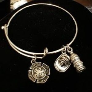 Fireman Themed Bangle Bracelet Unmarked